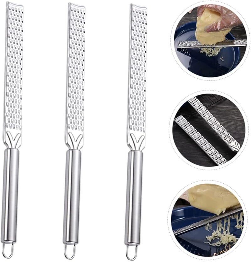Stainless Steel Cheese Grater 3Pcs Set for Hard Cheese Vegetables Professional Kitchen Tool - Image 2